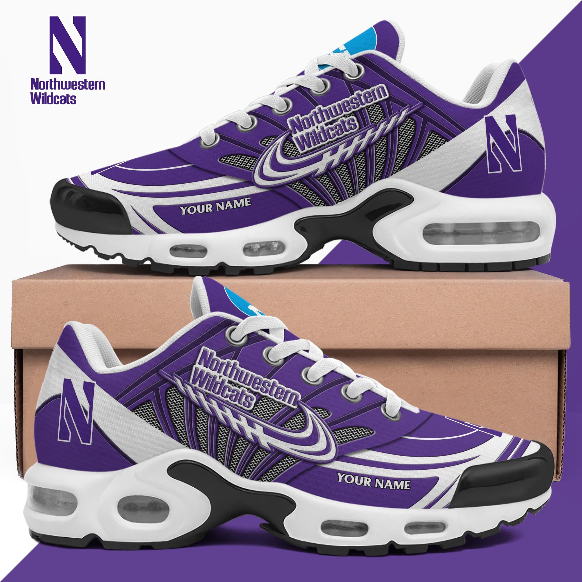 Northwestern Wildcats Shoes 2026 Version Custom Your Name