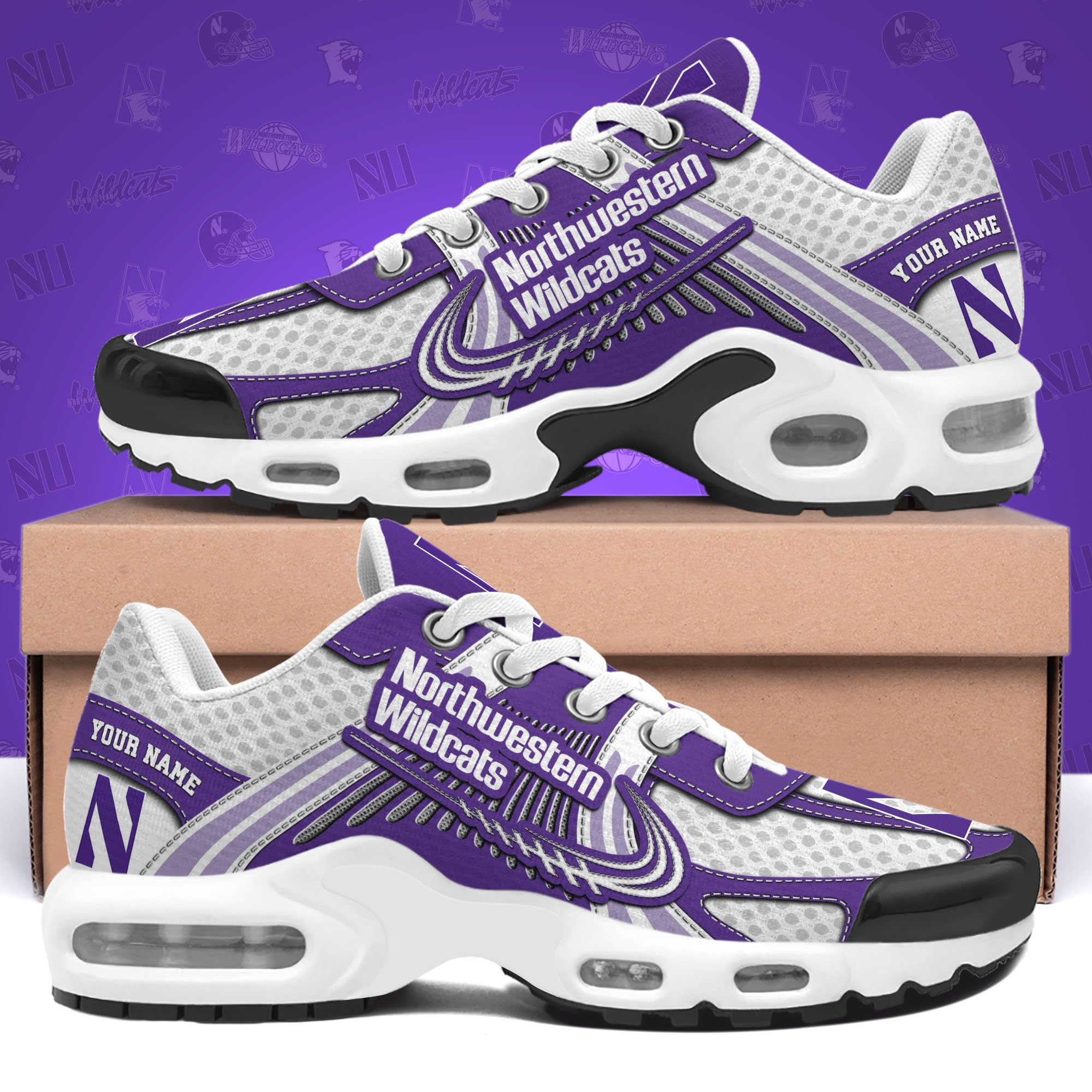 Northwestern Wildcats Shoes Custom Your Name, Sport Shoes