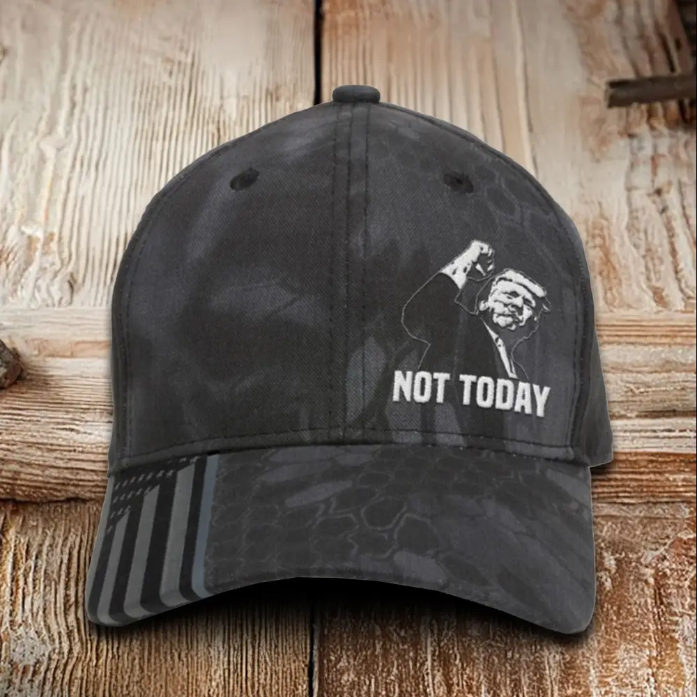 Not Today Trump Shooting Embroidered Camo Hat Trump 2024 Hat Patriotic Gifts For Dad