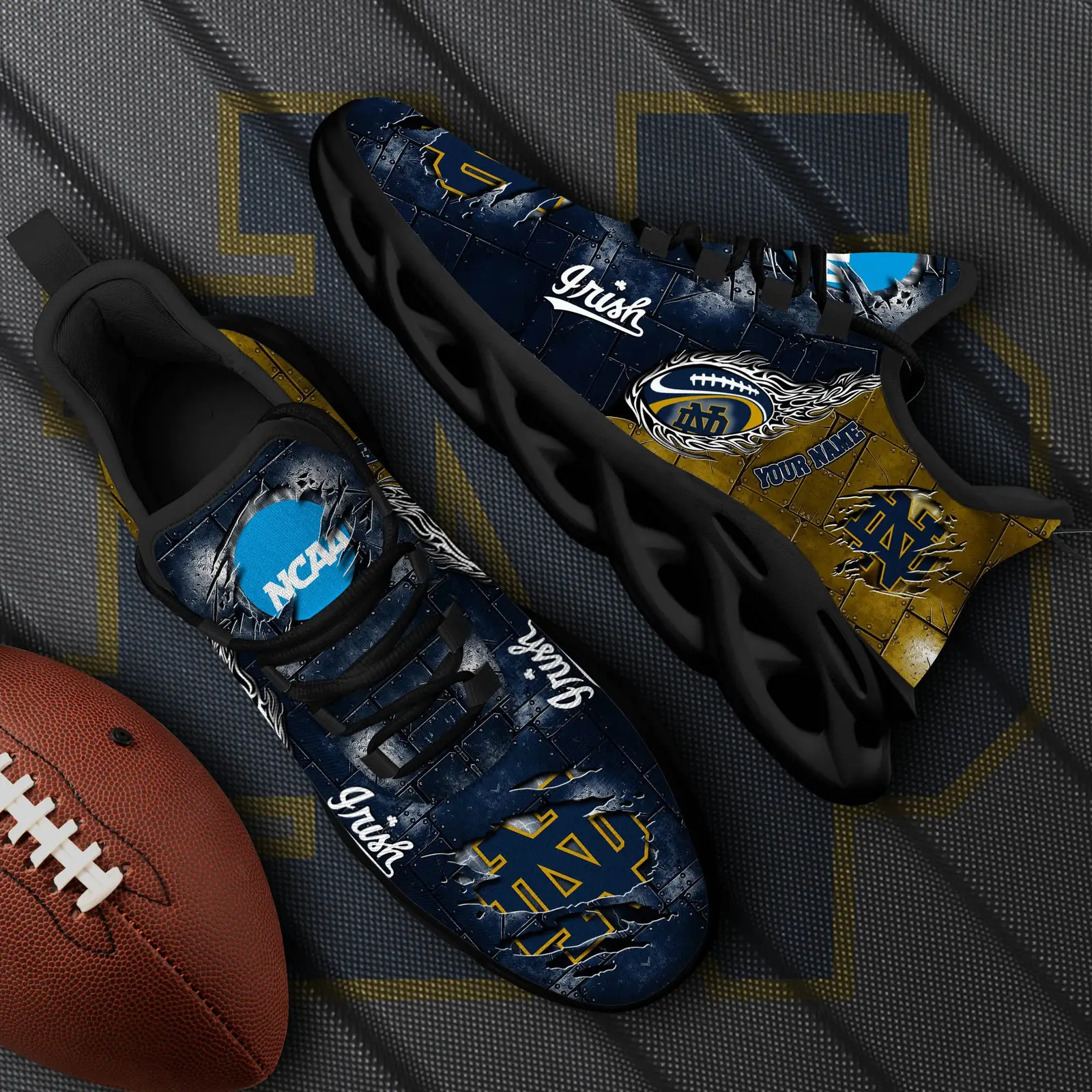 Notre Dame Fighting Irish Black Max Soul Shoes 2026 Versions, White Max Soul Shoes Custom Your Name Ph879 Notre Dame Fighting Irish Black Max Soul Shoes 2026 Versions, White Max Soul Shoes Custom Your Name Ph879 - Image 1