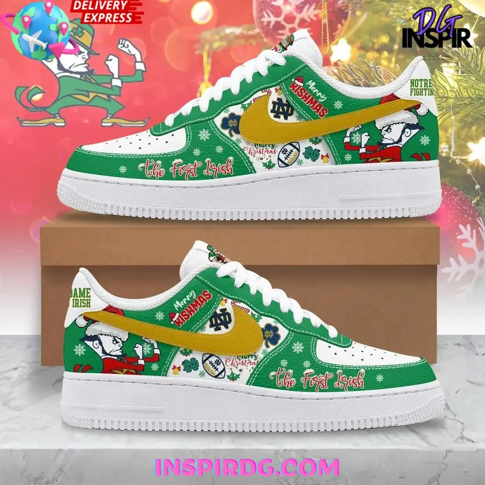 Notre Dame Fighting Irish Merry Christmas Air Force 1 Notre Dame Fighting Irish Merry Christmas Air Force 1 - Image 1
