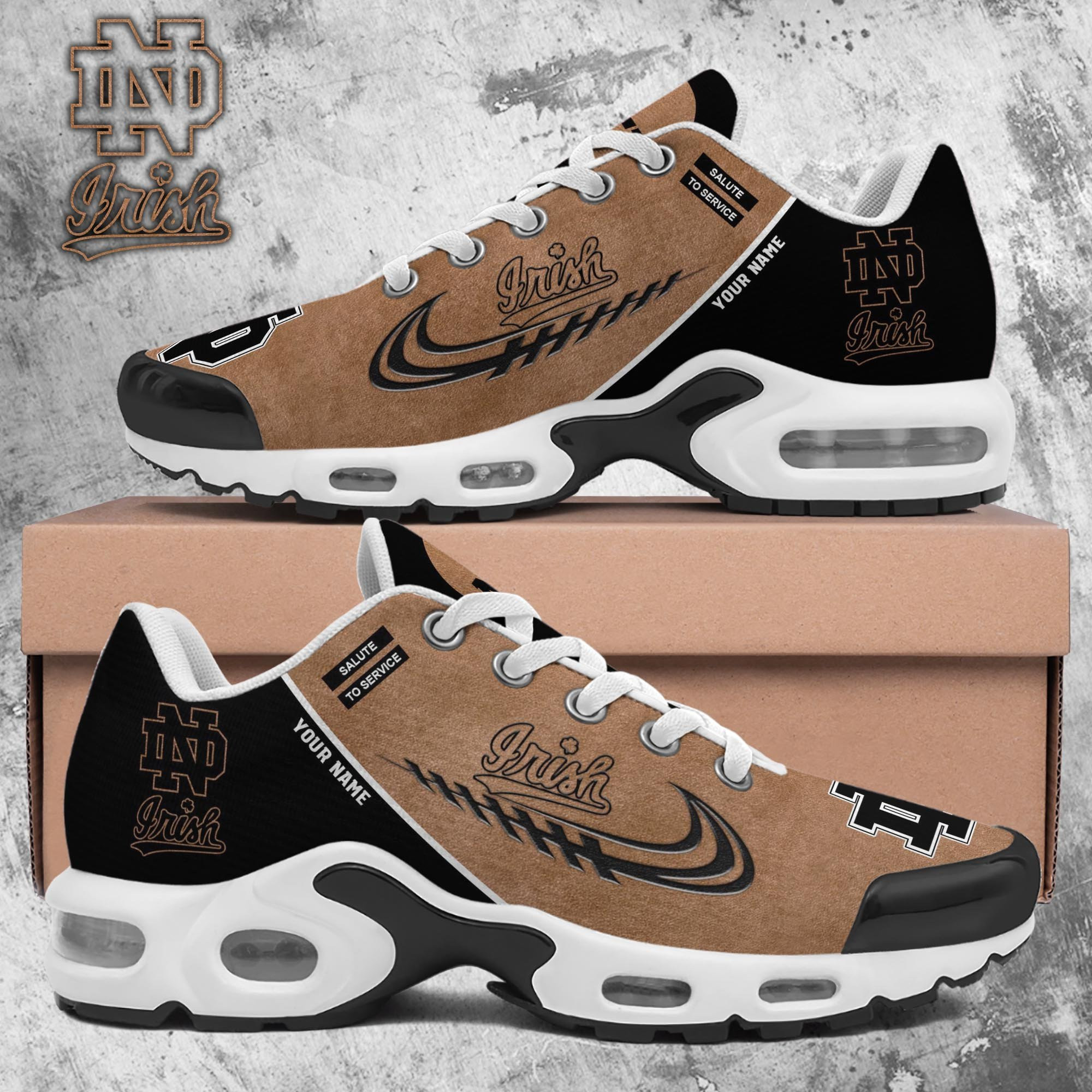 Notre Dame Fighting Irish Shoes 2026 Version Custom Name, Shoes For Football Fans, Fan Gifts Ph637