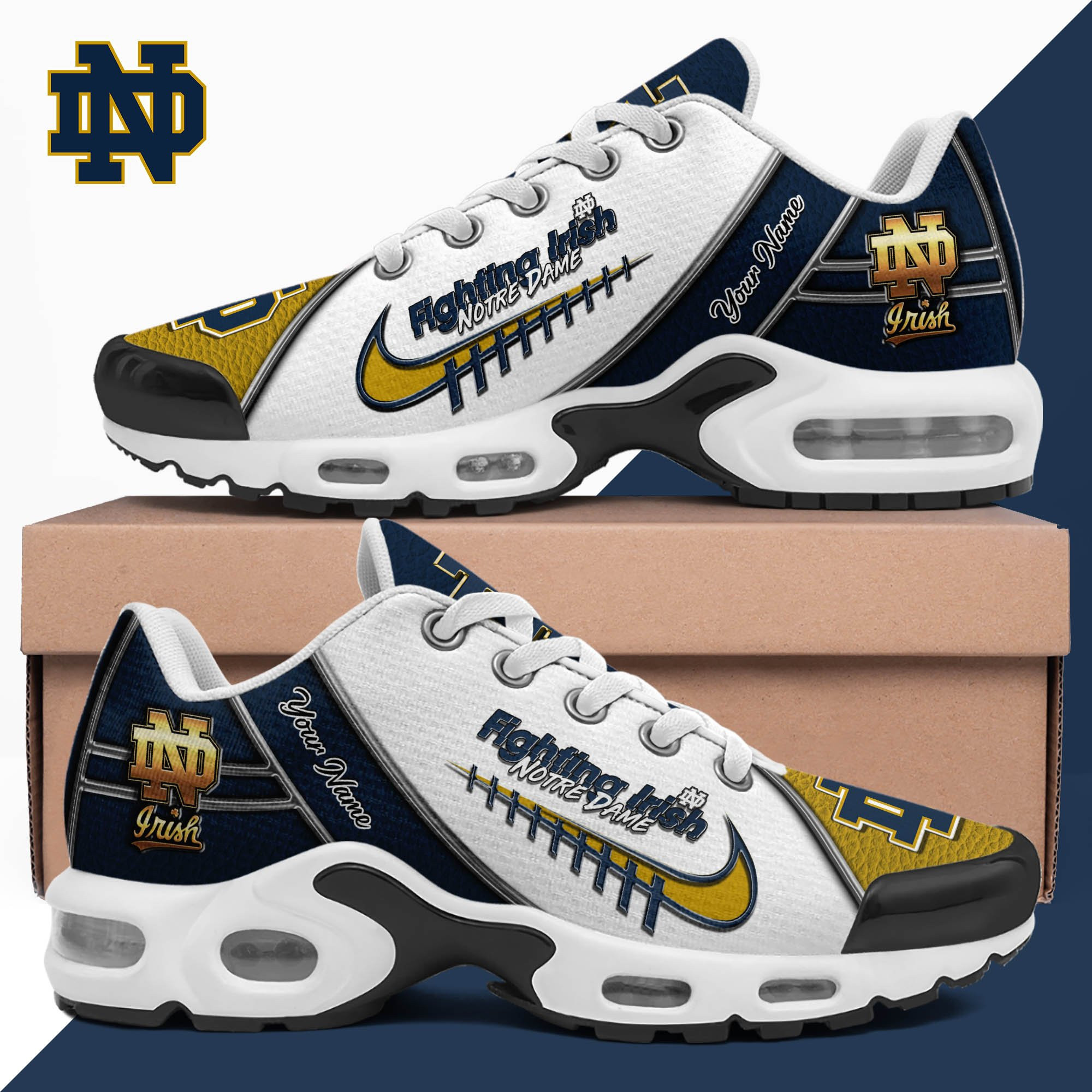 Notre Dame Fighting Irish Shoes 2026 Version Custom Your Name, Football Team Shoes, Football Shoes For Fans, Sport Gifts, Gifts For Lovers Ethy