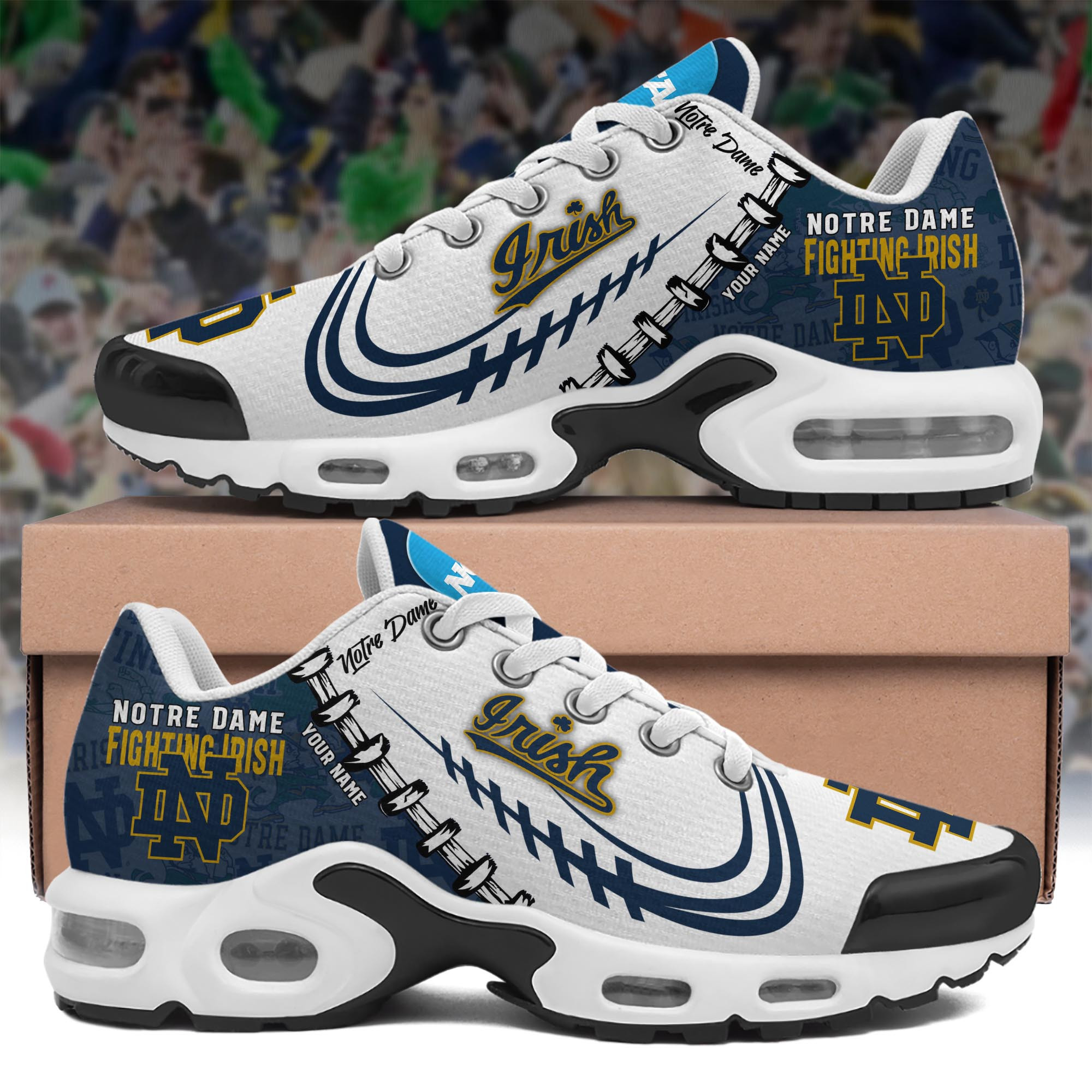 Notre Dame Fighting Irish Shoes 2026 Version Customized Your Name, Shoes For Footbal Fan, Fan Gifts Ph558
