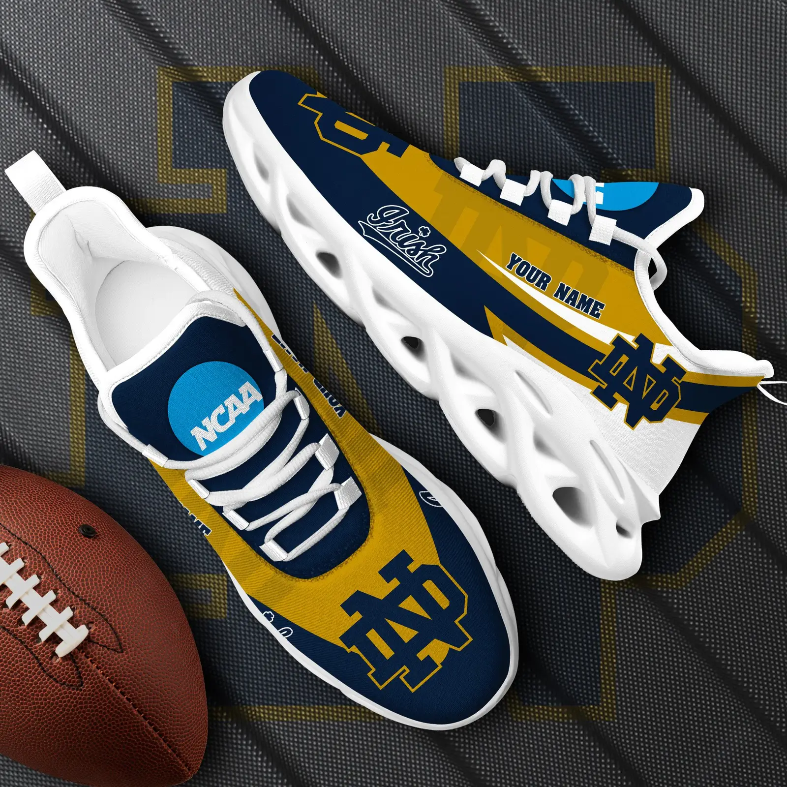 Notre Dame Fighting Irish White Max Soul Shoes 2026 Versions Custom Your Name, Sports Gift For Fan Ph019