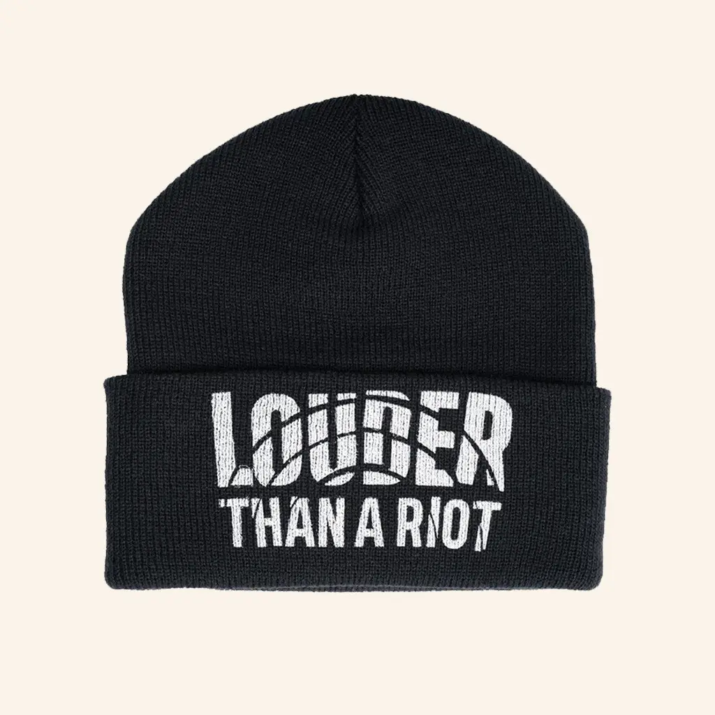 NPR Merch Louder Than A Riot Beanie Christmas Present Ideas For Men -WearandDecor