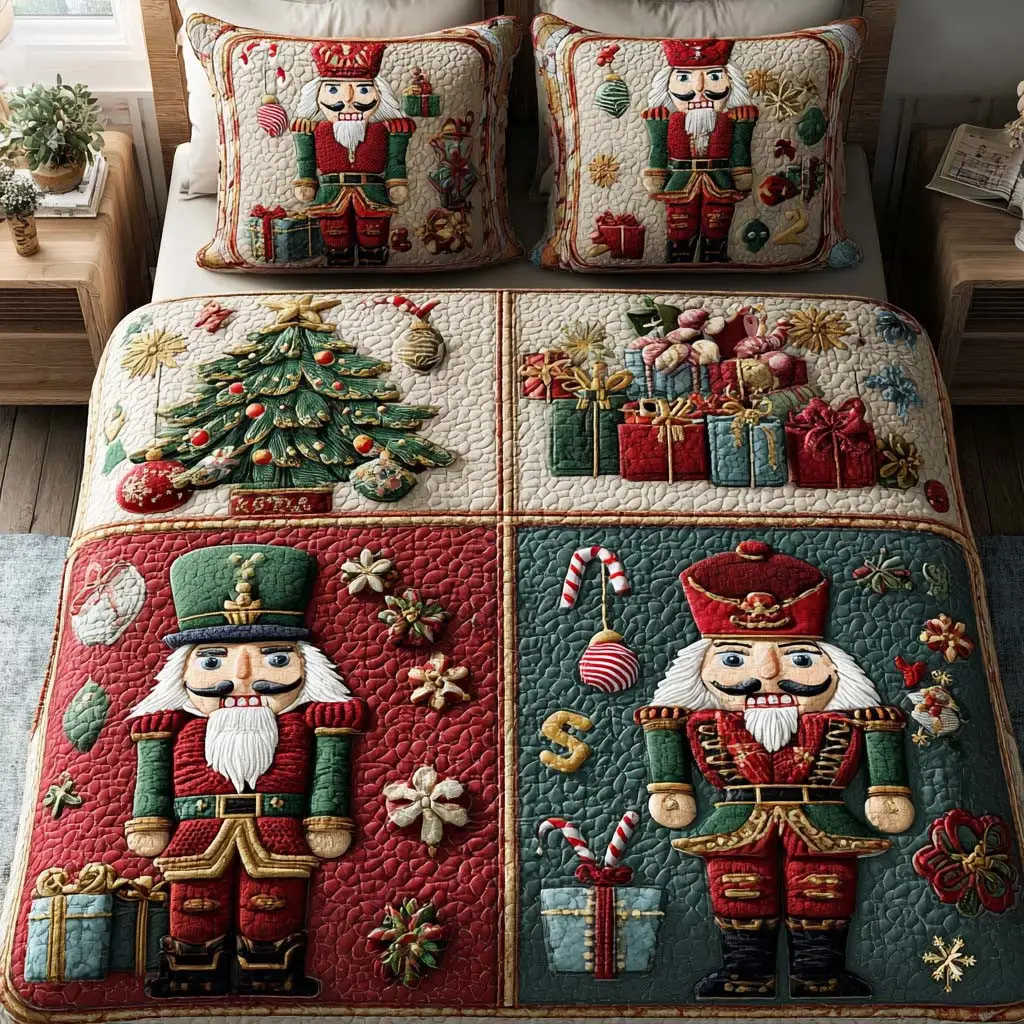 Nutcracker Joy Quilted Bedding Set Perfect Bedding Gift Set for Holiday Celebrations Nutcracker Joy Quilted Bedding Set Perfect Bedding Gift Set for Holiday Celebrations - Image 1
