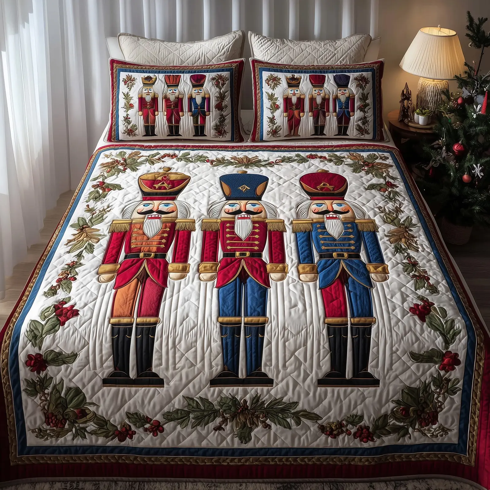 Nutcracker Quilted Bedding Set All-Season Nutcracker Quilted Bedding Set All-Season - Image 1