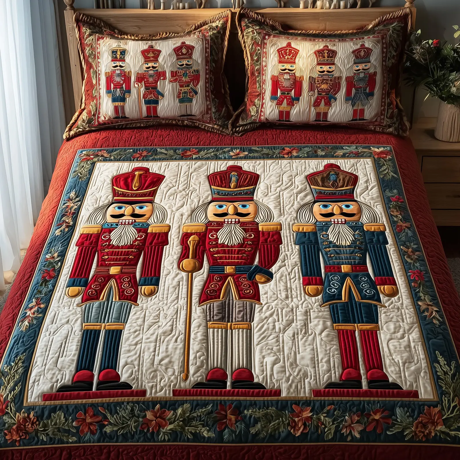 Nutcracker Quilted Bedding Set Hypoallergenic