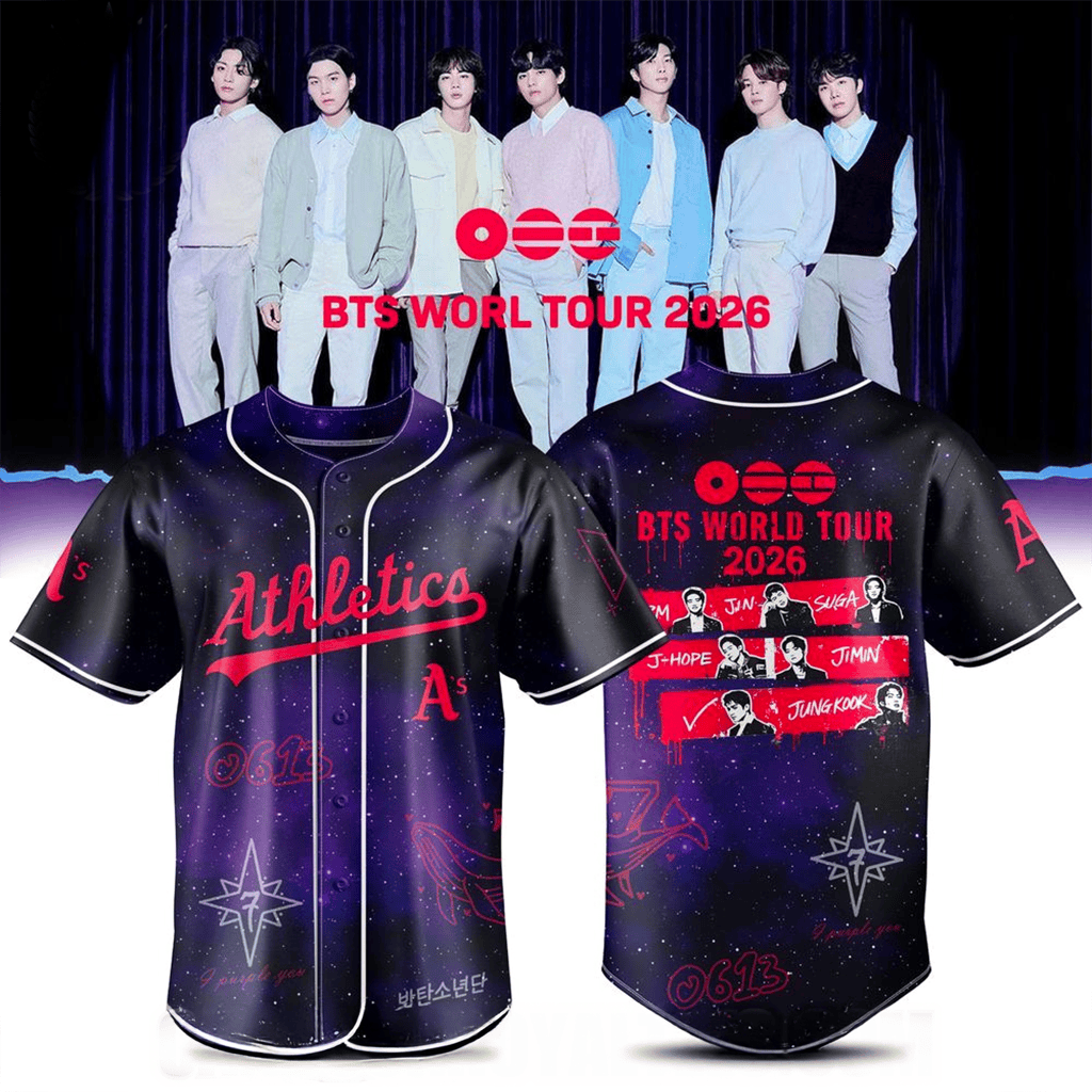 Oakland Athletics X BTS World Tour 2026 Desert Jersey Fan Merch Gifts Ideas For Besties