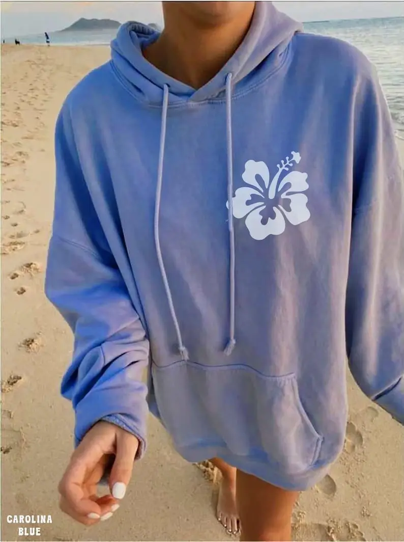 Ocean Beach Wild Wave Hoodie Surf Memories California Hoodie Summer Vacation Apparel Women's