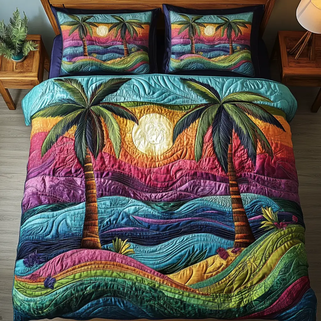 Ocean Breeze Quilted Bedding Set Cute Room Decor Surfing Present Ideas Ocean Breeze Quilted Bedding Set Cute Room Decor Surfing Present Ideas - Image 1
