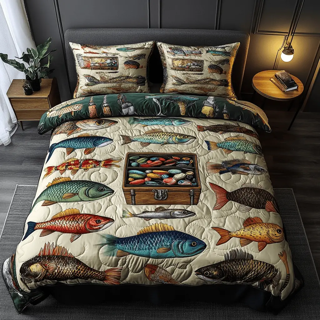Ocean Breeze Quilted Bedding Set Heartwarming Bedding Gift for Loved Ones