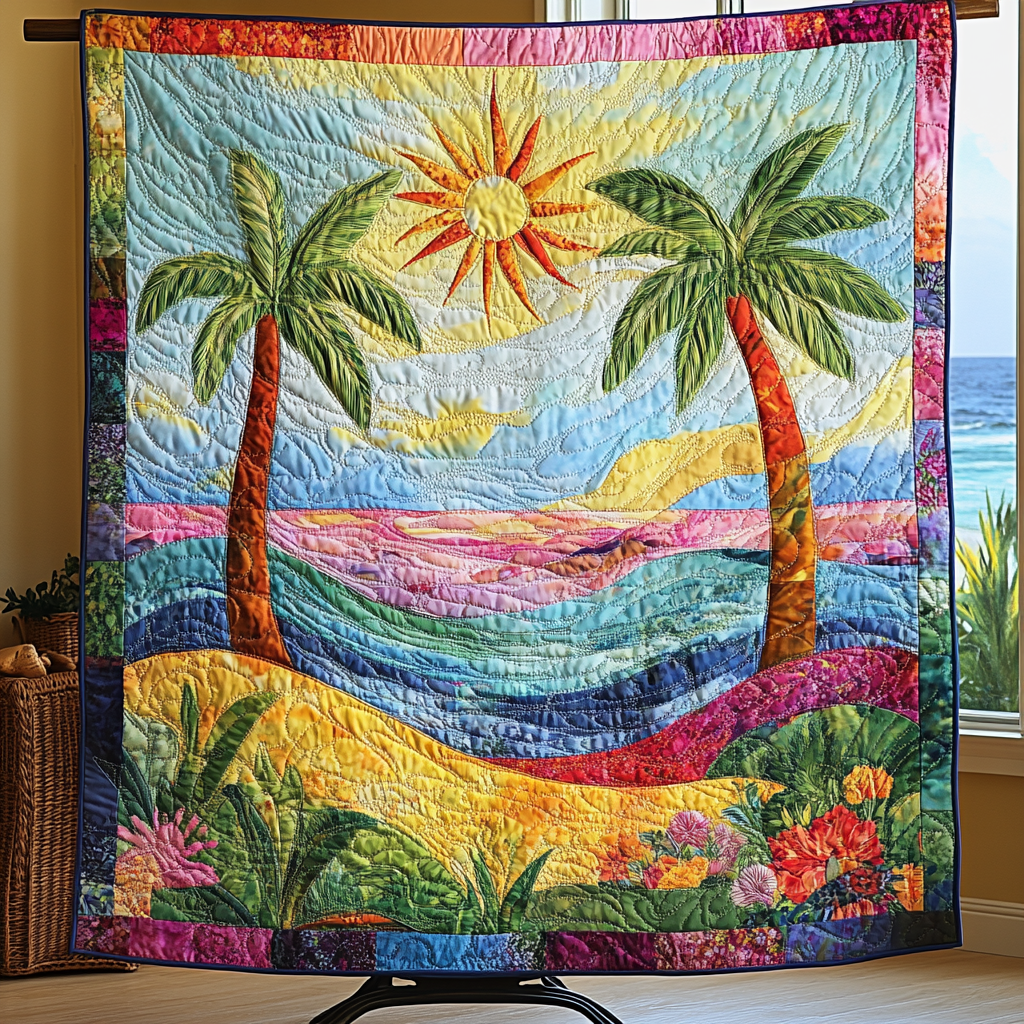 Ocean Breeze Quilted Blanket Bedroom Decor Christmas Present Ideas For Surfers Ocean Breeze Quilted Blanket Bedroom Decor Christmas Present Ideas For Surfers - Image 1