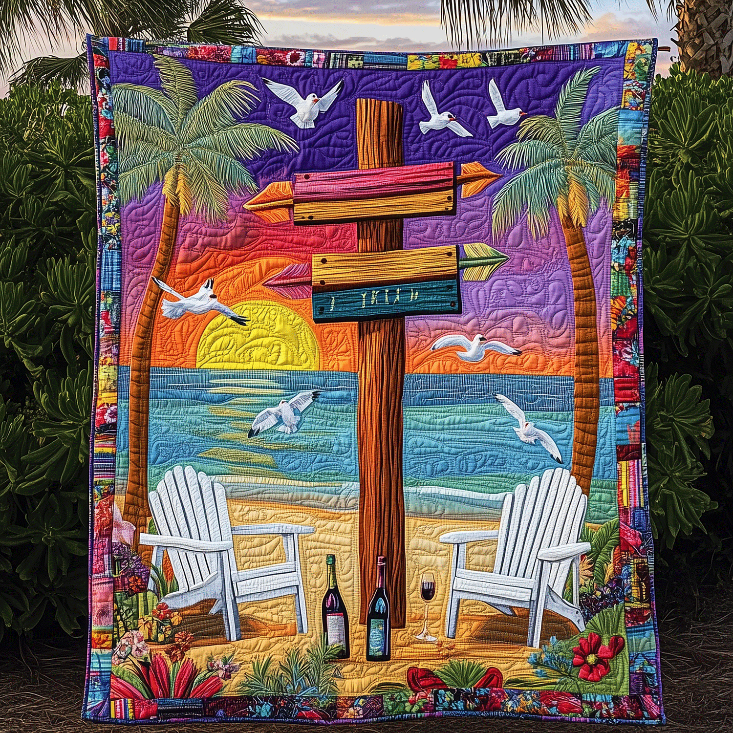 Ocean Golden Hour Quilted Blanket Sofa Couch Throw Blanket Themed Gifts For Sea Lovers Ocean Golden Hour Quilted Blanket Sofa Couch Throw Blanket Themed Gifts For Sea Lovers - Image 1