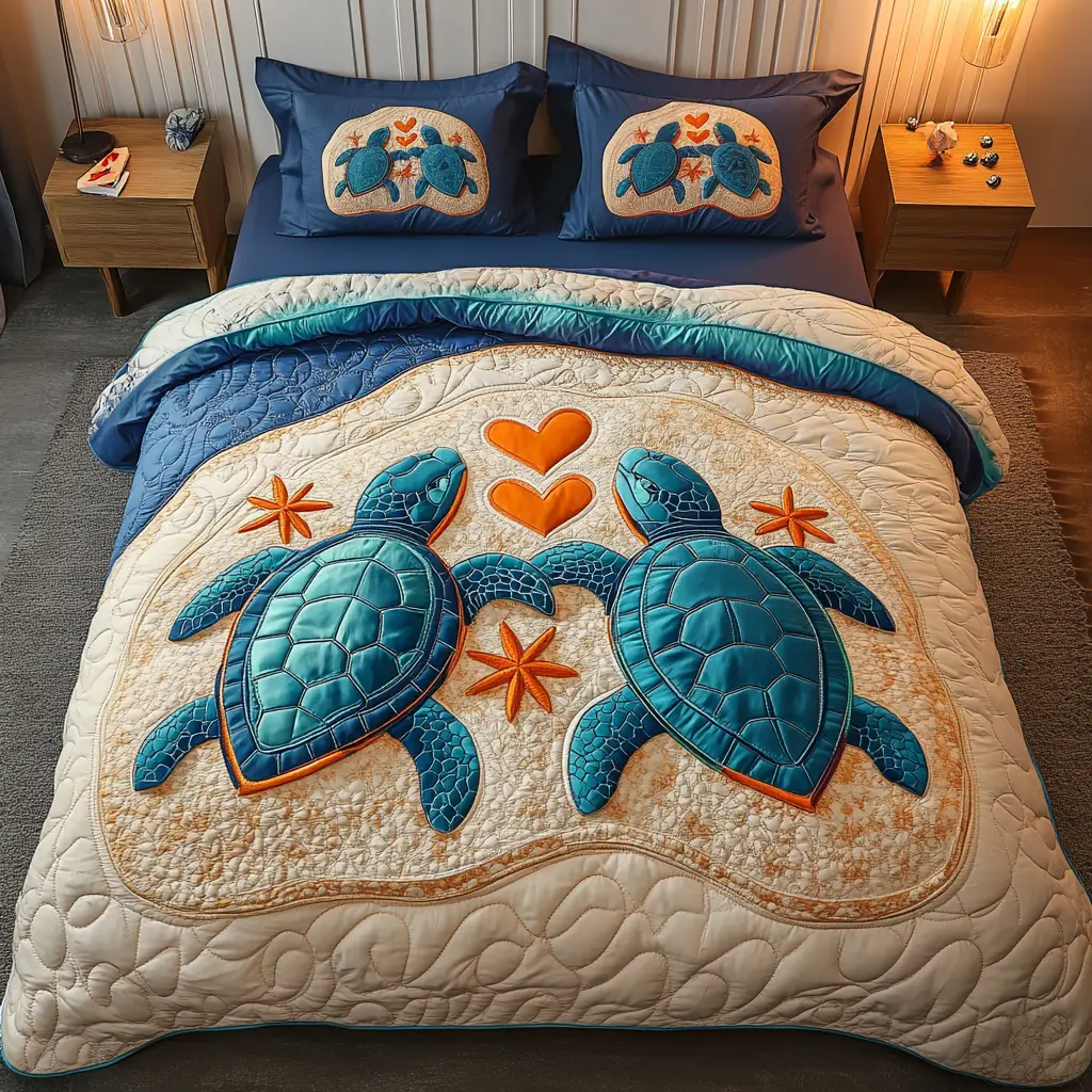 Ocean Wanderer Quilted Bedding Set Aesthetic Home Decor Valentine's Day Gifts For Her