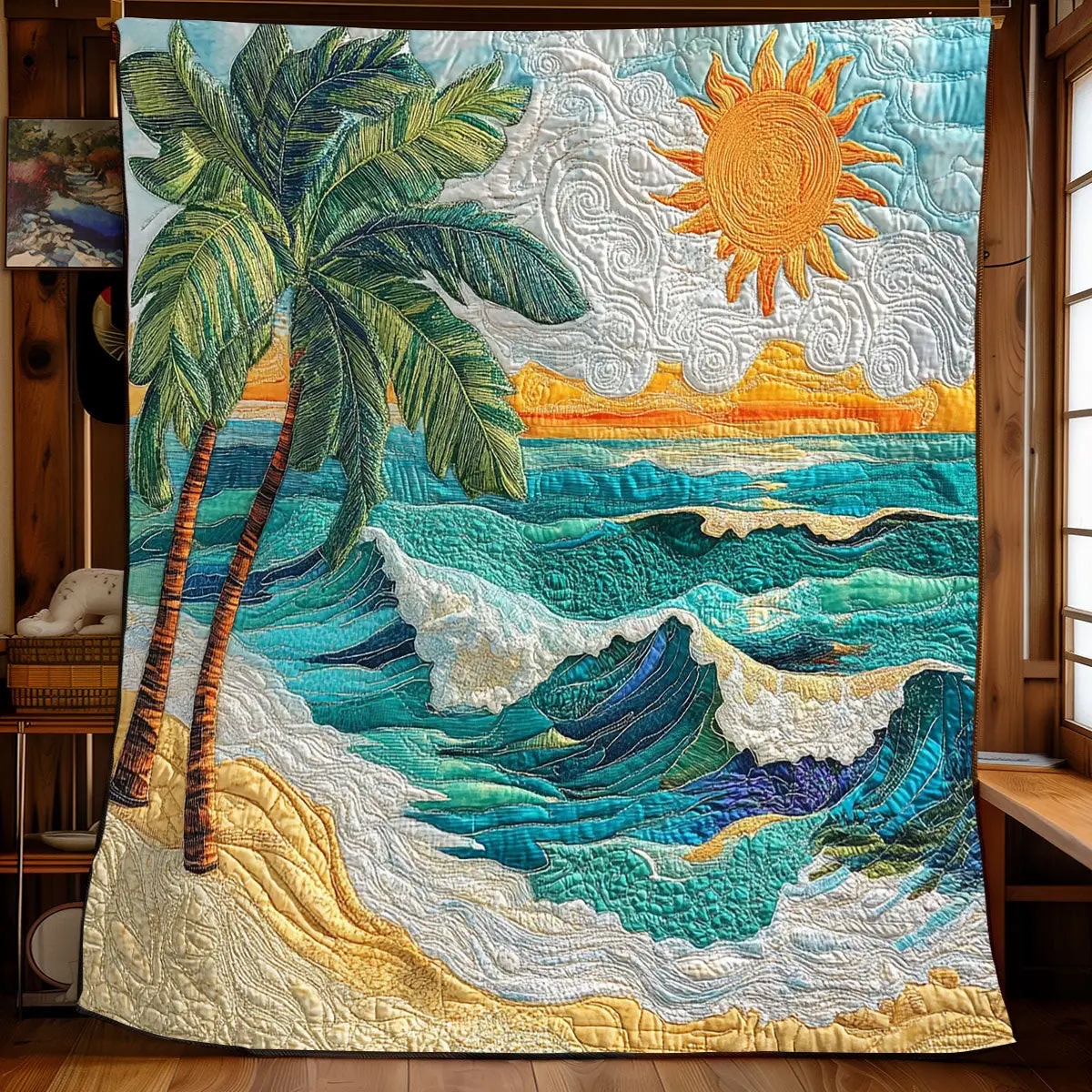 Ocean Waves Paradise Quilt Perfect Quilt Blanket Gift for Family and Friends