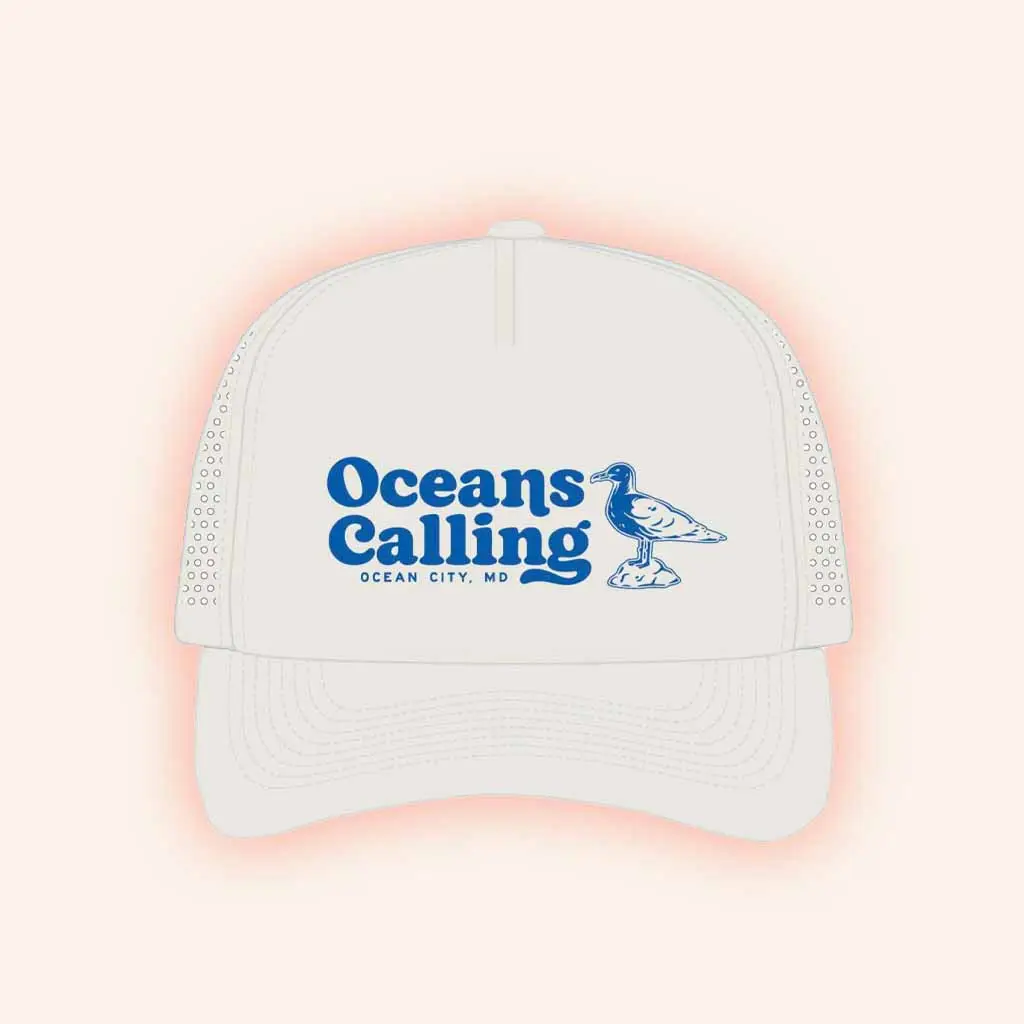 Oceans Calling Festival Merch Seagull Foam Trucker Hat Xmas Presents For Brother -WearandDecor
