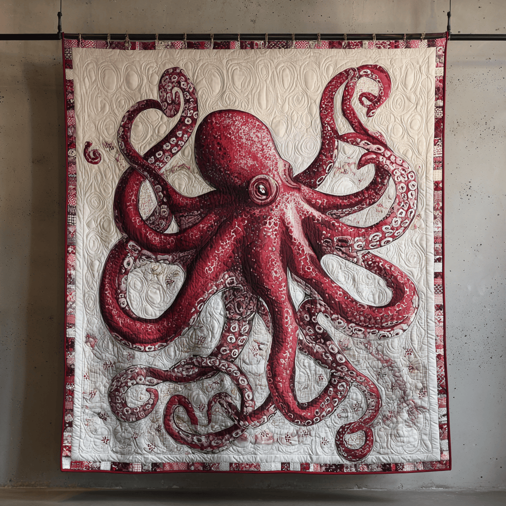 Octopus Escape Quilted Blanket Bedroom Xmas Decor Dragonfly Gifts For Women