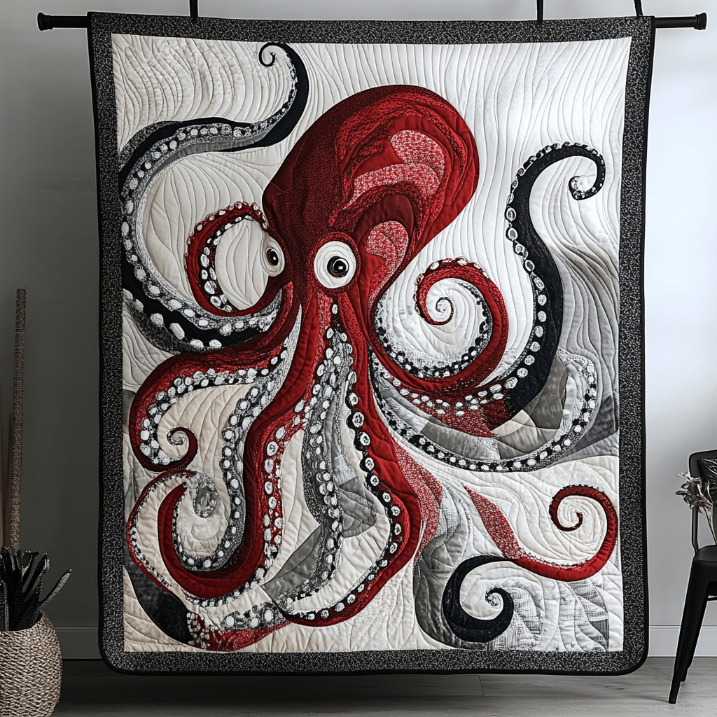 Octopus Flow Quilted Blanket Christmas Throw Blanket Dragonfly Christmas Gifts