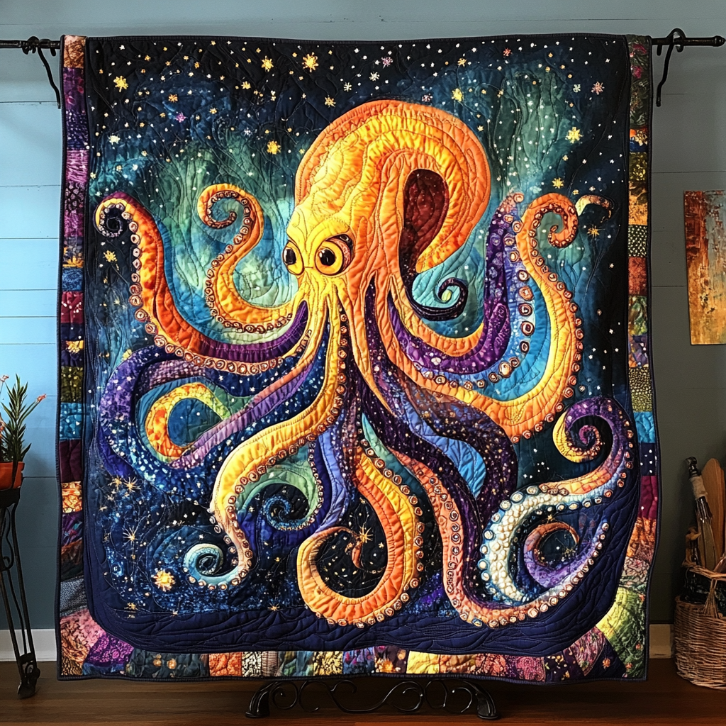 Octopus Wonderland Quilted Blanket Best Couch Throw Blanket Owl Lovers Gifts For Him