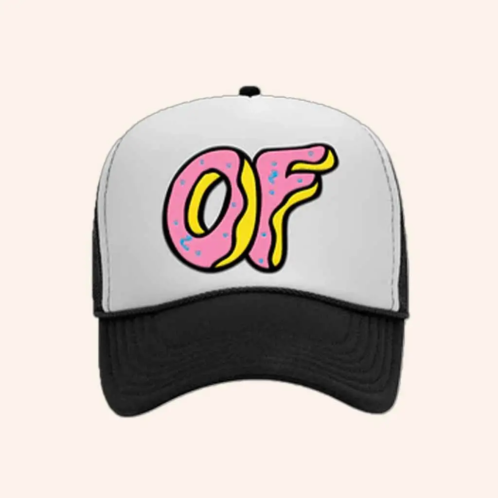 Odd Future Merch OF Donut Logo Trucker Hat Birthday Present For Wife -WearandDecor