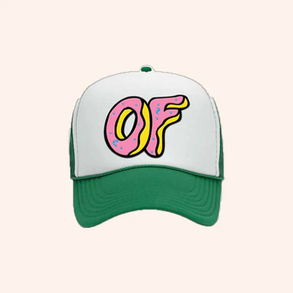 Odd Future Merch OF Donut Logo Trucker Hat Christmas Ideas For Sister -WearandDecor