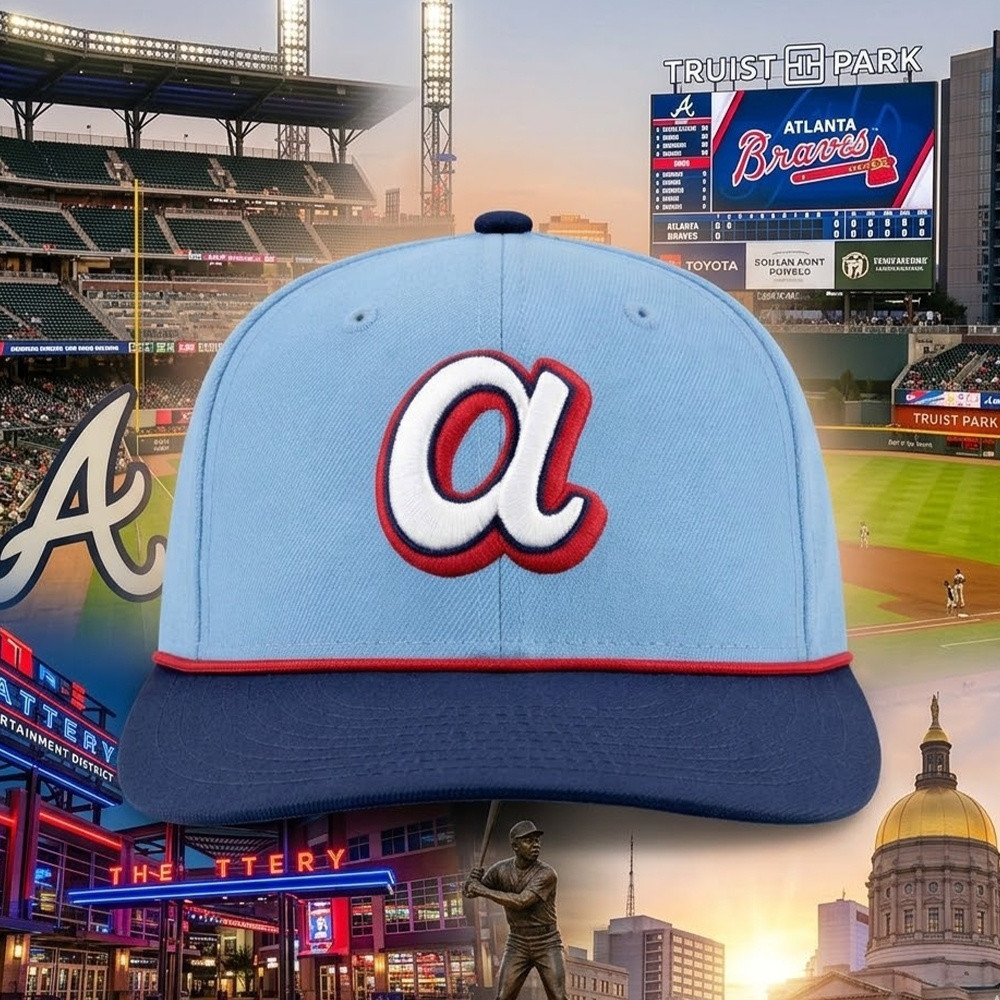 Official Atlanta Braves City Connect Hat 2026 Blue Snapback Cap Fan Merchandise Gifts