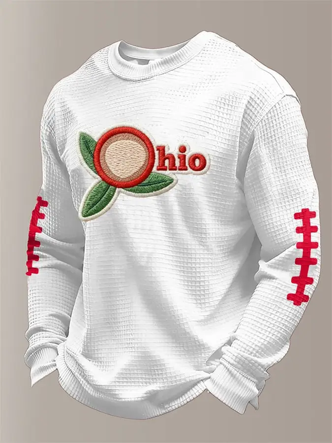 Ohio State Buckeyes Merch Sweatshirt Ohio Buckeye Leaves Football Apparel Gift For Him