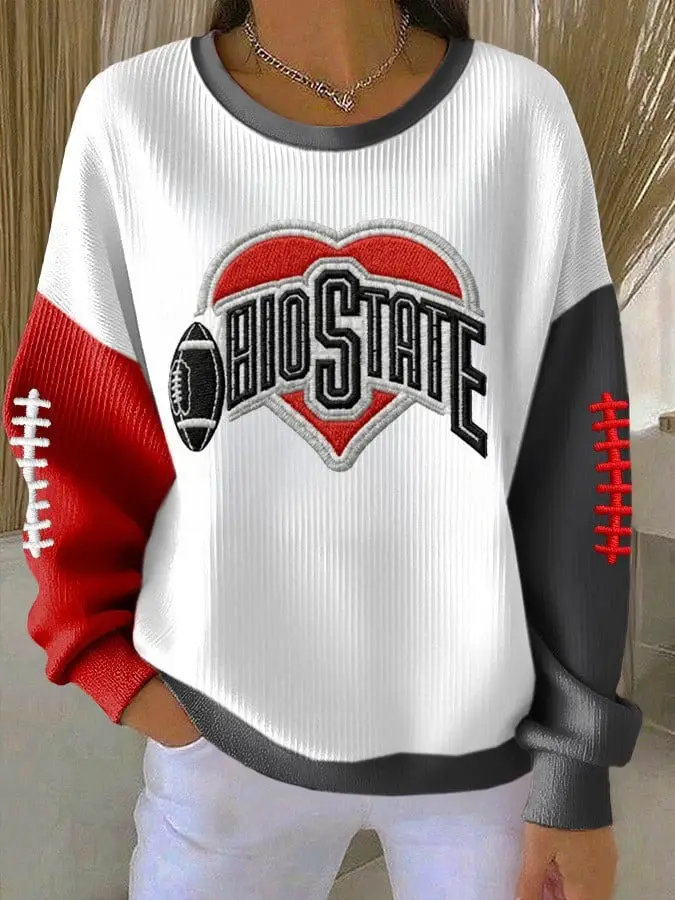 Ohio State Buckeyes Sweatshirt Women's Game Day Outfits Football Fan Merch Best Gifts