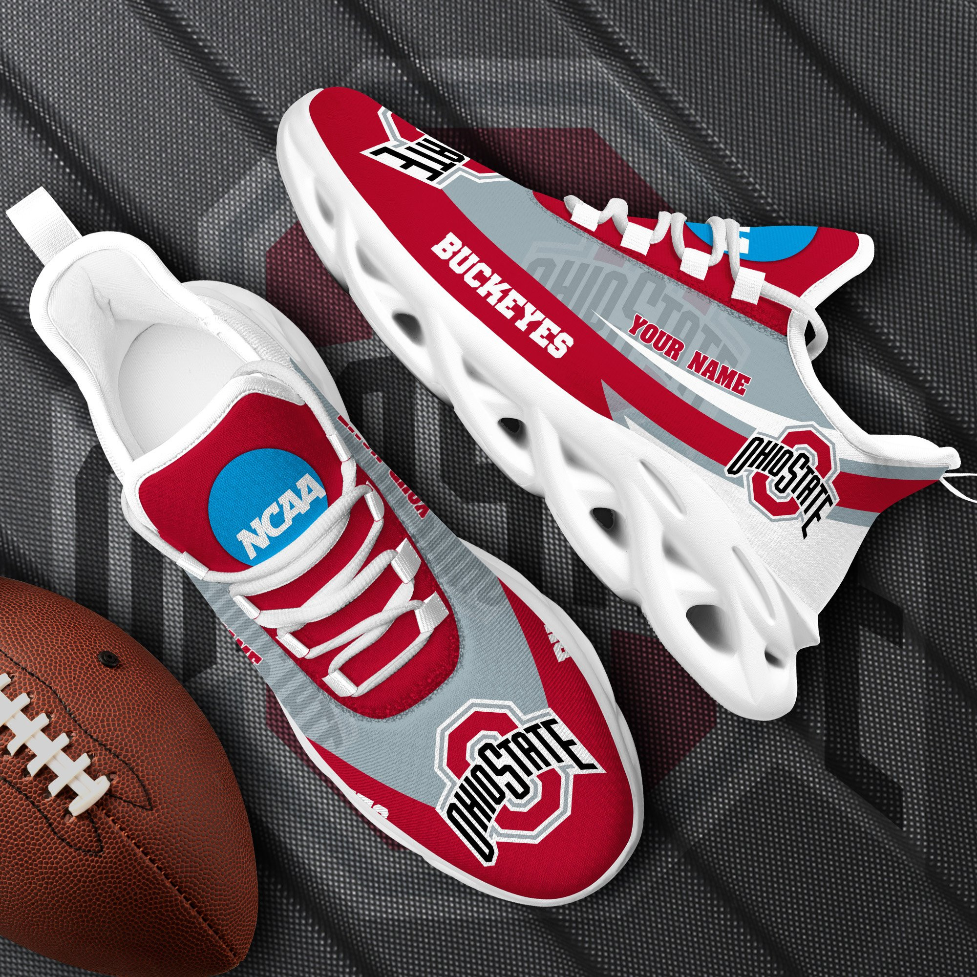 Ohio State Buckeyes White Max Soul Shoes 2026 Versions Custom Your Name, Sports Gift For Fan Ph019