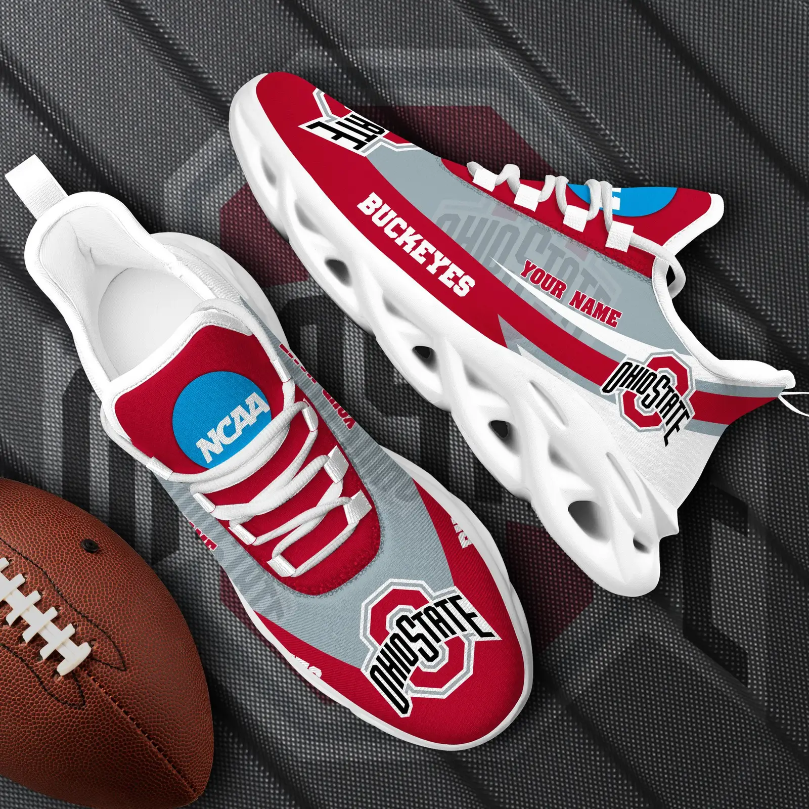 Ohio State Buckeyes White Max Soul Shoes 2026 Versions Custom Your Name, Sports Gift For Fan Ph019