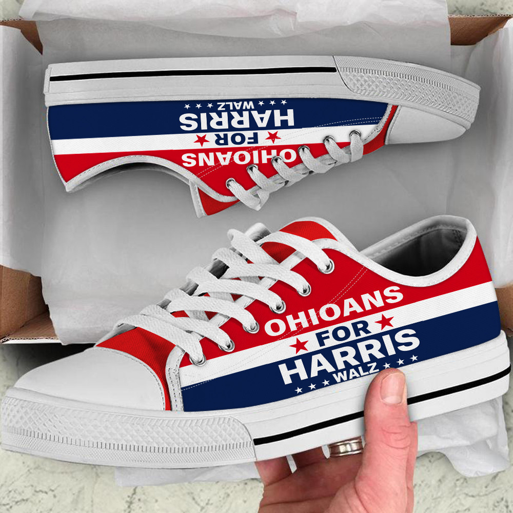 Ohioans For Harris Walz 2024 Low Top Shoes Ohioans Support Harris Walz Political Shoes