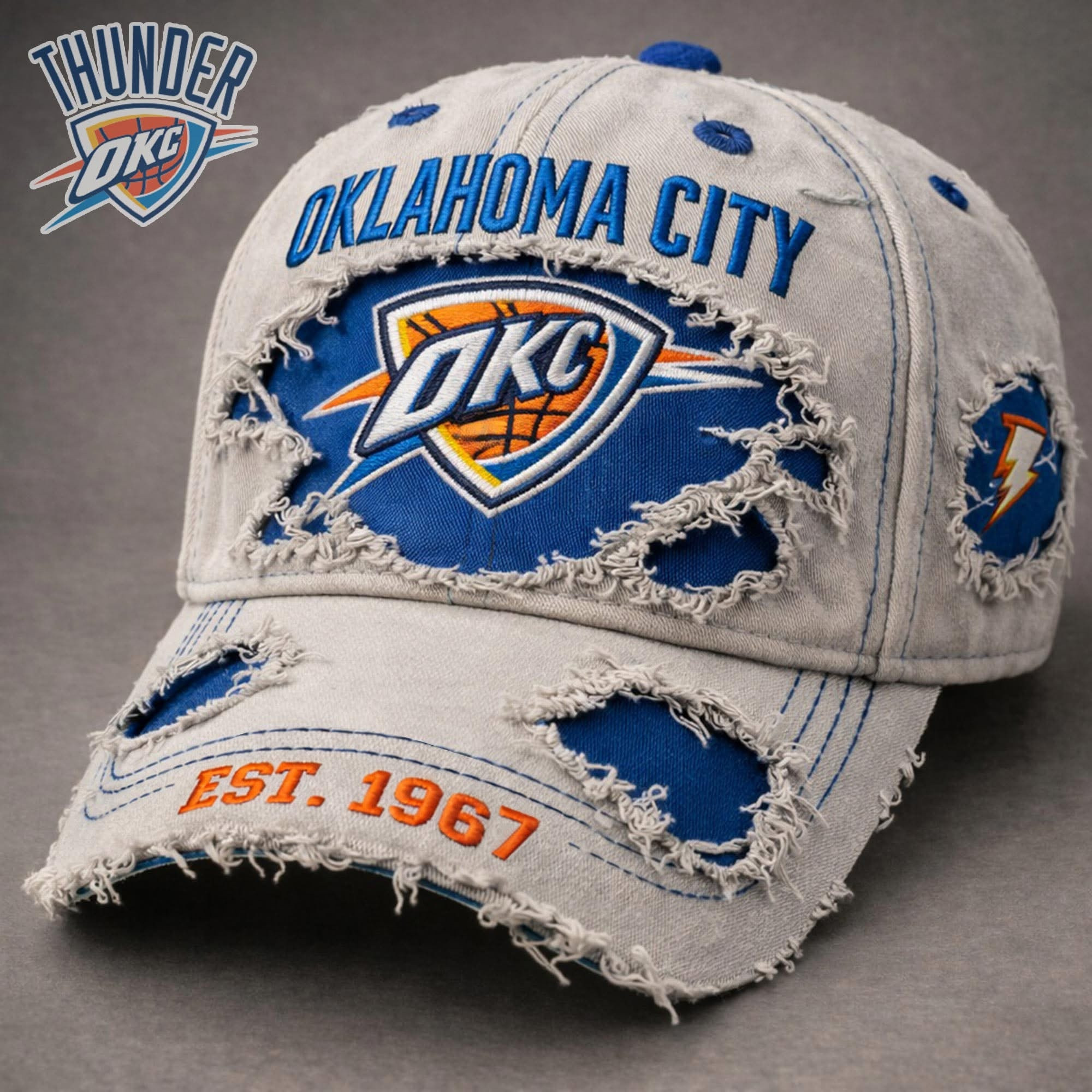 Oklahoma City Est 1967 Hat OKC Thunder Merch Ball Cap Gift For NBA Fans Oklahoma City Est 1967 Hat OKC Thunder Merch Ball Cap Gift For NBA Fans - Image 1
