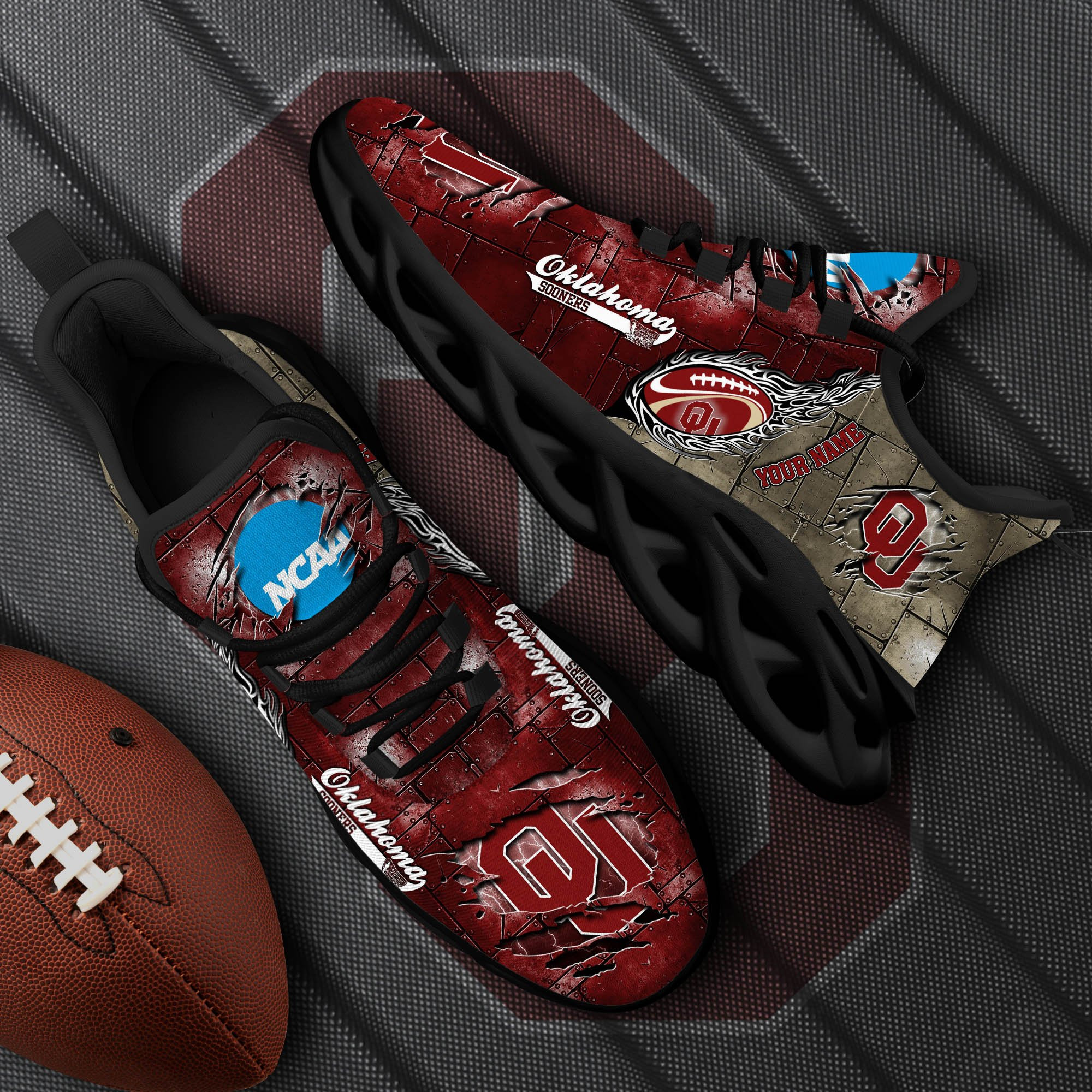 Oklahoma Sooners Black Max Soul Shoes 2026 Versions, White Max Soul Shoes Custom Your Name Ph879