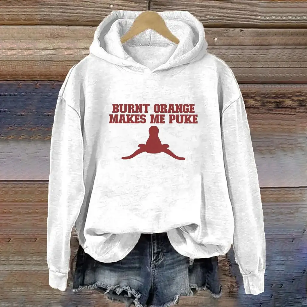 Oklahoma Sooners Hoodie Burnt Orange Makes Me Puke Oklahoma Sooners Football Merch Gifts
