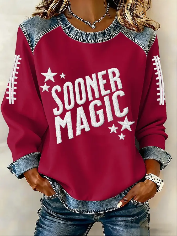 Oklahoma Sooners Magic Sweatshirt Women's Sooners Merch Oklahoma Football Gifts For Her