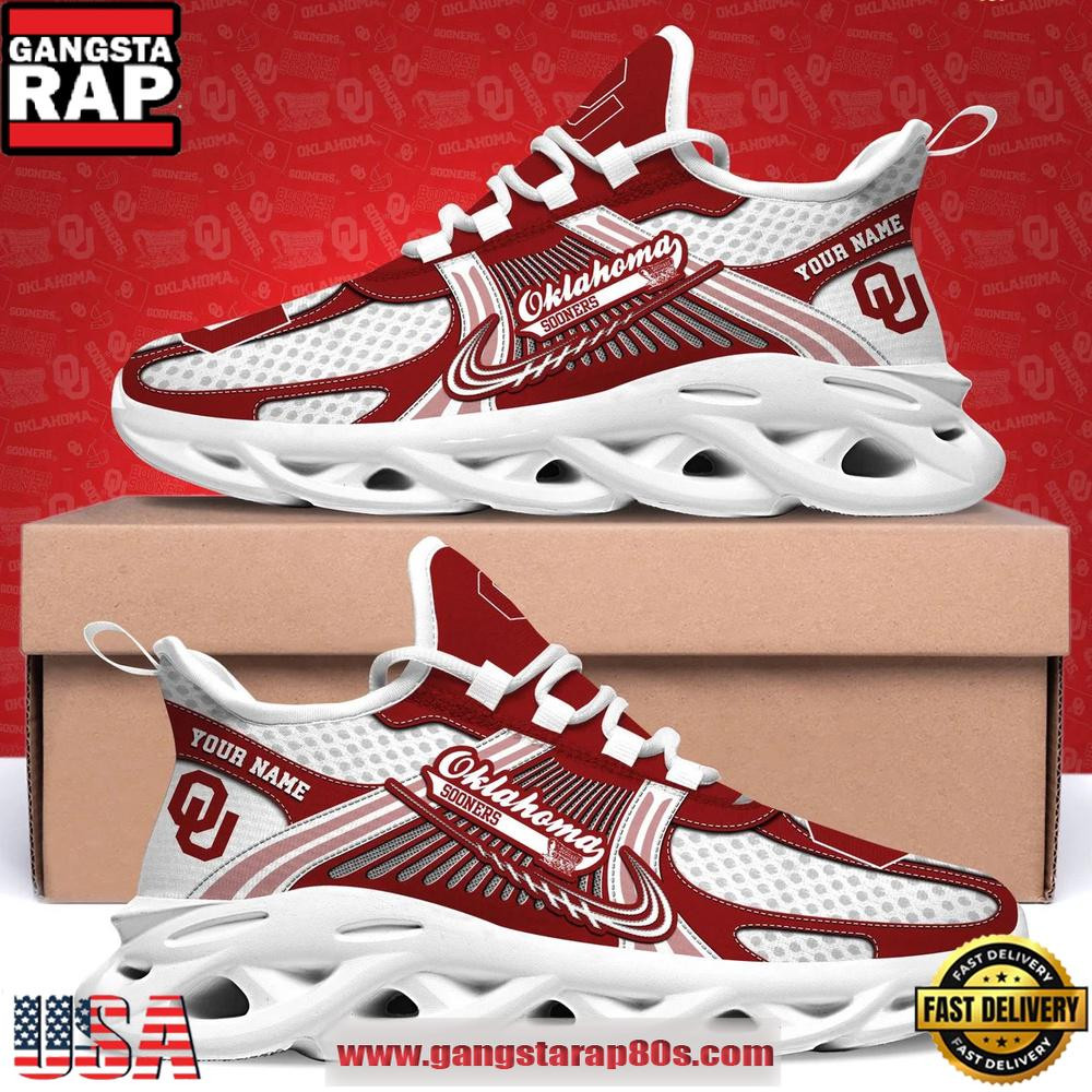 Oklahoma Sooners Personalized Clunky Sneaker Max Soul Shoes Oklahoma Sooners Personalized Clunky Sneaker Max Soul Shoes - Image 1