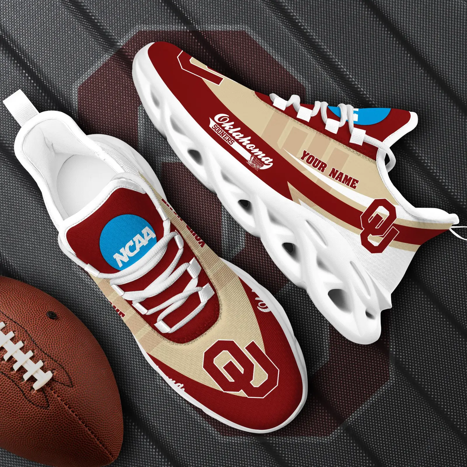 Oklahoma Sooners White Max Soul Shoes 2026 Versions Custom Your Name, Sports Gift For Fan Ph019
