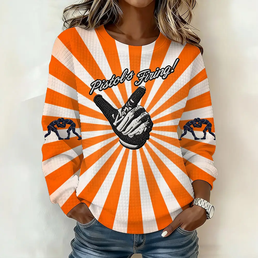 Oklahoma State Cowboys Merch Pistols Firing Sweatshirt Game Day Gifts For Her Oklahoma State Cowboys Merch Pistols Firing Sweatshirt Game Day Gifts For Her - Image 1