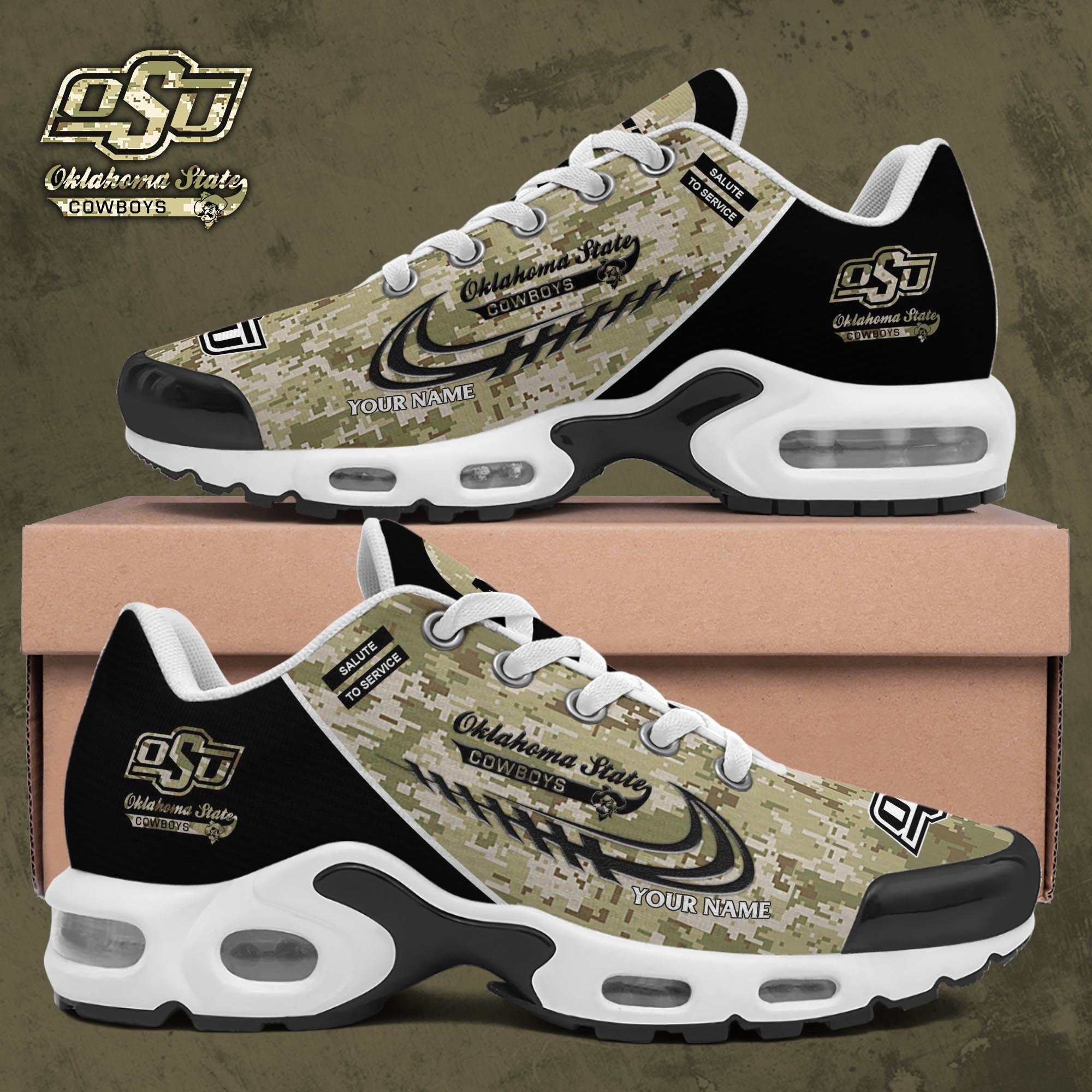 Oklahoma State Cowboys Shoes 2026 Version Custom Name, Camouflage Shoes, Gifts For Football Lovers Ph636