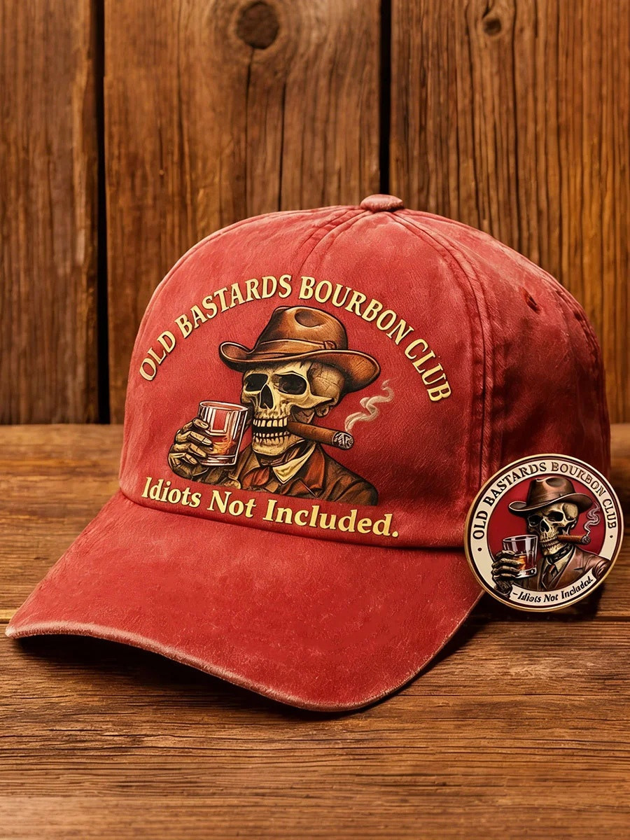 Old Bastards Bourbon Club Hat Idiots Not Included Baseball Cap Father's Day Present Ideas