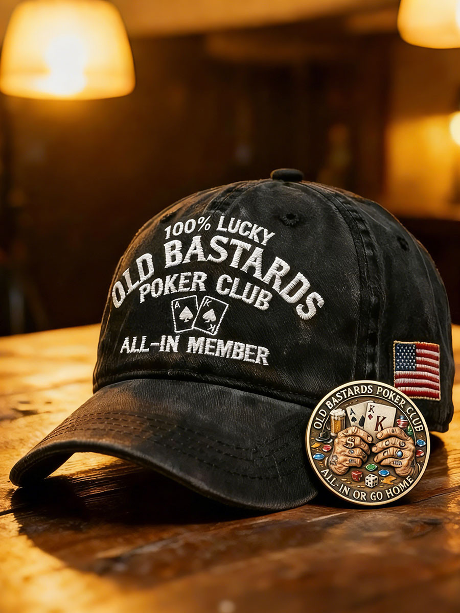 Old Bastards Poker Club Baseball Cap All In Member Lucky Poker Hat Gift Ideas