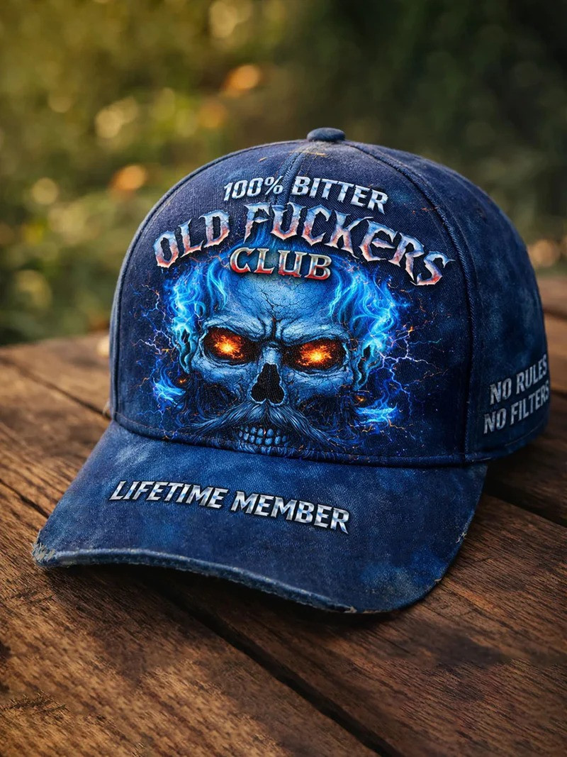 Old F Club Lifetime Member No Rules No Filters Hat Patriotic Skull Art Bitter Old F Club Cap