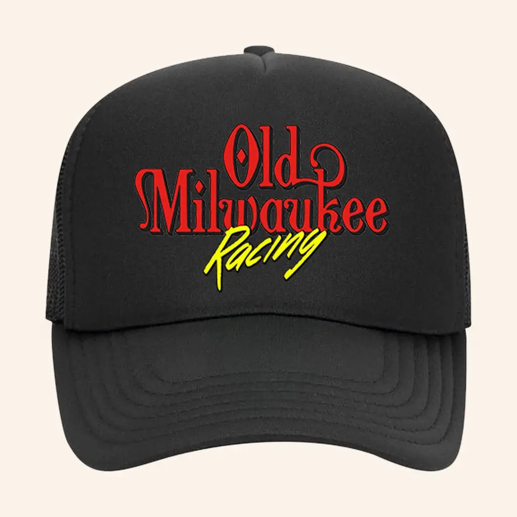 Old Milwaukee Merch Racing Black Trucker Hat Gifts For Racing Lovers -WearandDecor Old Milwaukee Merch Racing Black Trucker Hat Gifts For Racing Lovers -WearandDecor - Image 1