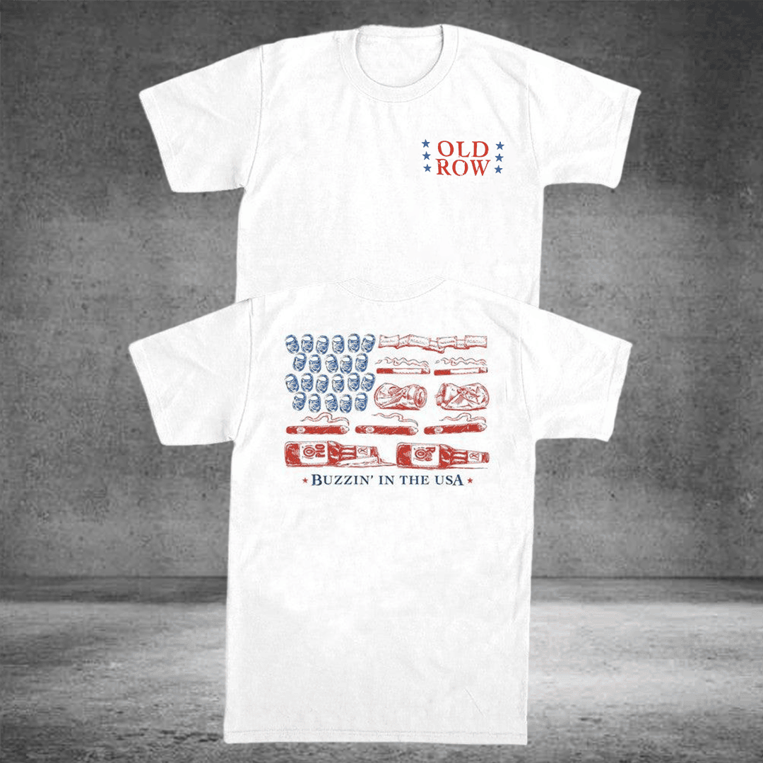 Old Row Buzzin In The USA Shirt American Flag Graphic 250th Anniversary Gift
