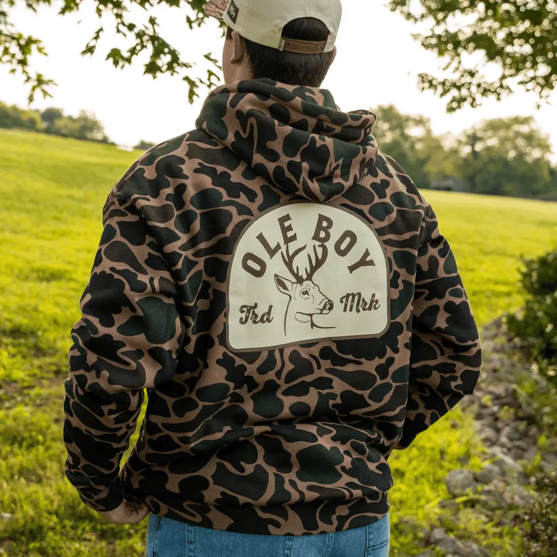 OLE BOY Camo Buck Hoodie Deer Hunting Design Cool Western Gift for Son In Law