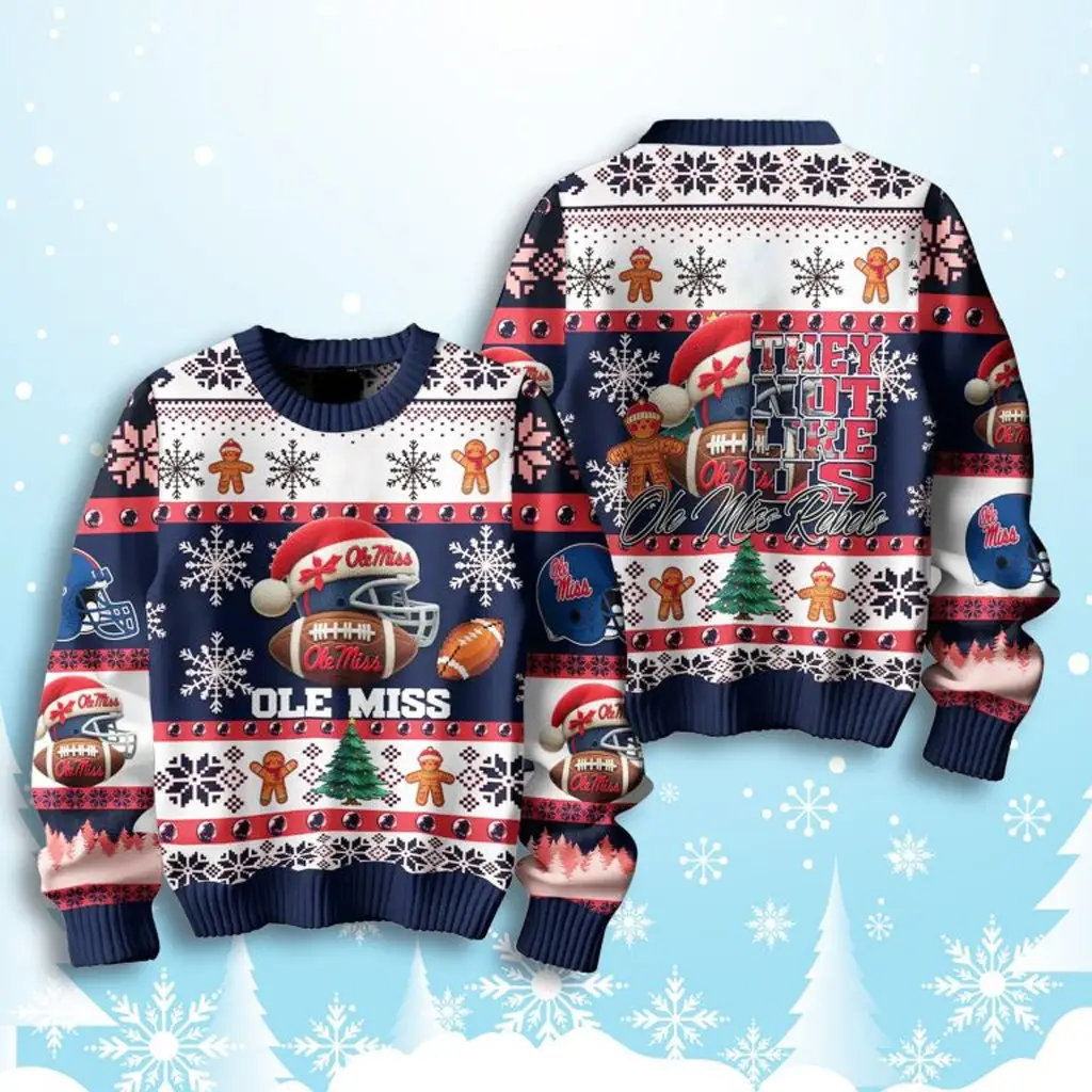 Ole Miss Football They Not Like Us Ugly Christmas Sweater Gift Ideas For Football Lovers - WearandDecor
