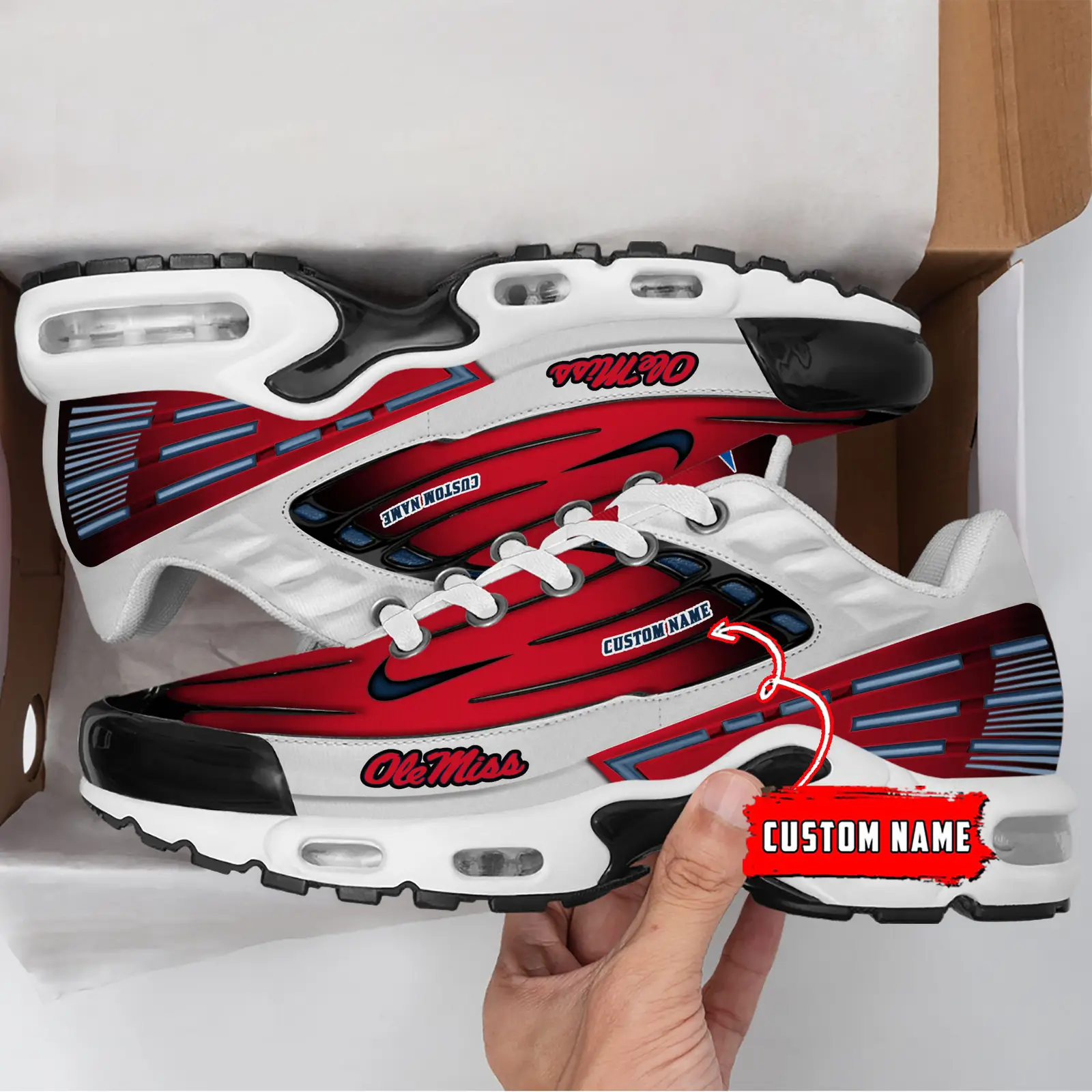 Ole Miss Rebels Air Max Plus Shoes Sneakers For Men And Women