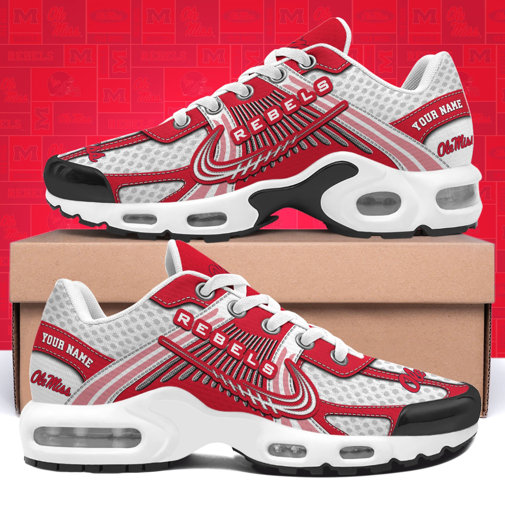 Ole Miss Rebels Shoes Custom Your Name, Sport Shoes